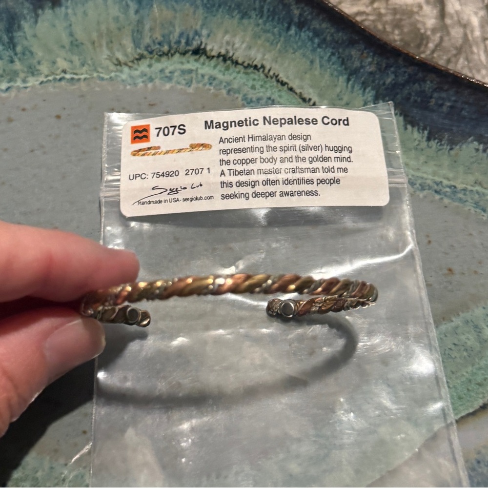 Sergio Lub Magnetic Nepalese Cord Bracelet Copper Brass
